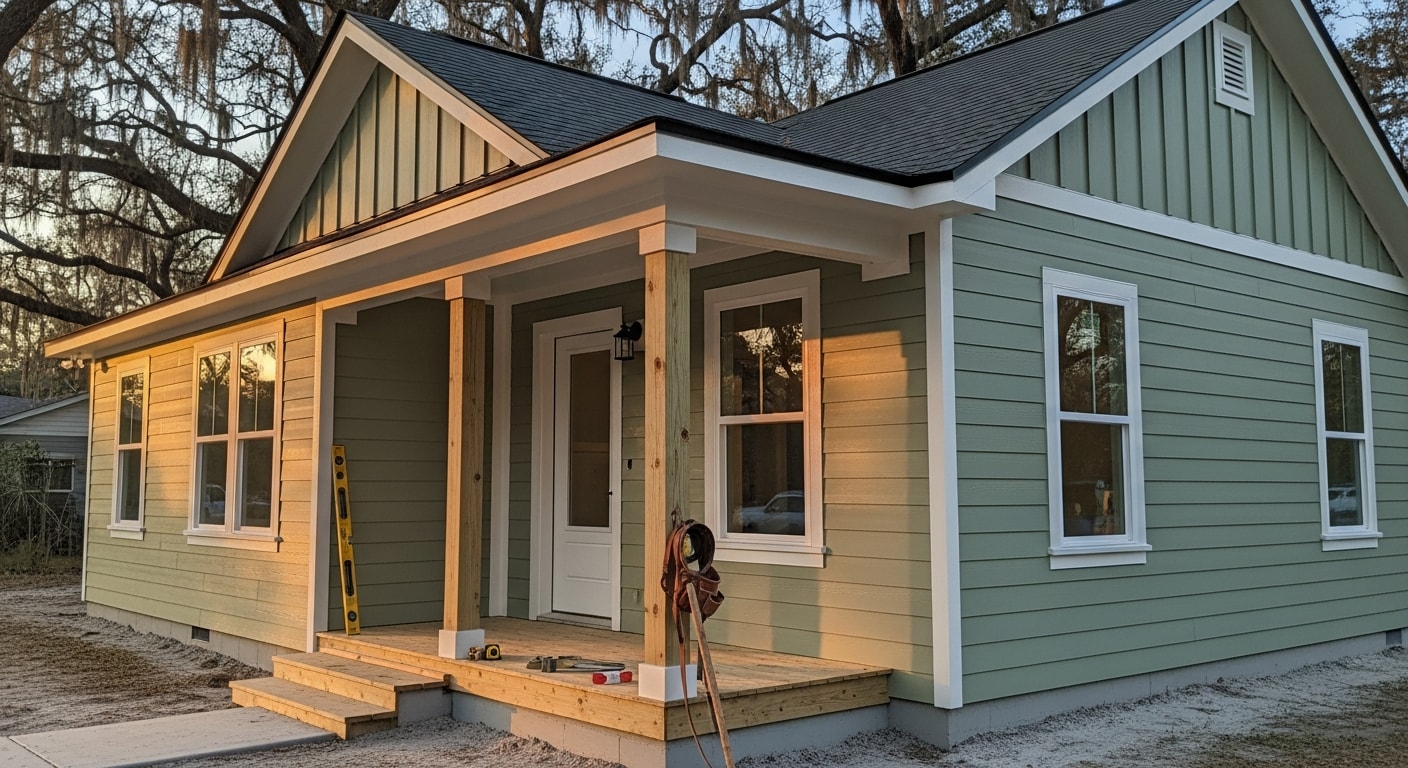 Custom home construction and remodeling work in progress