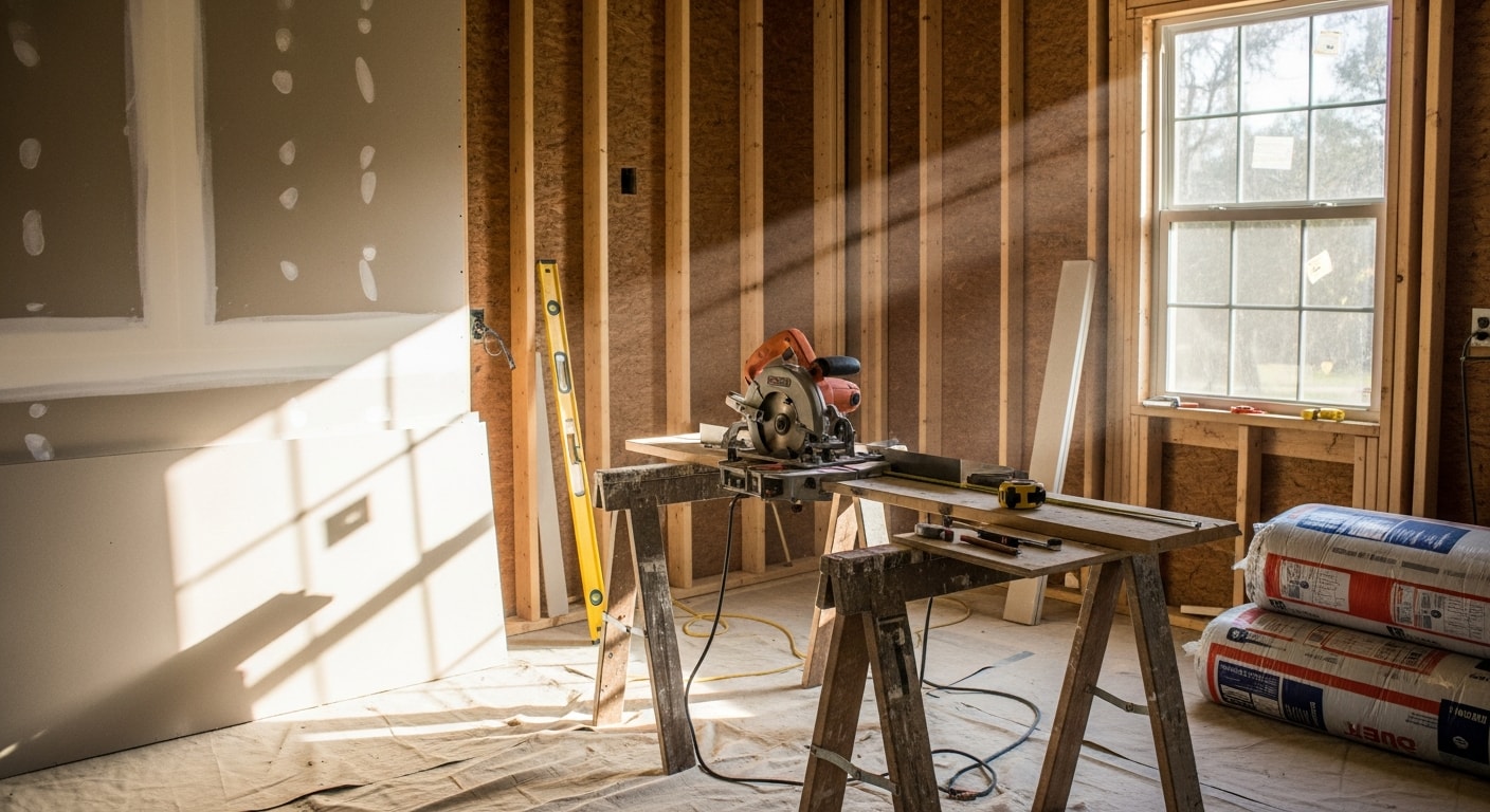 A remodeled interior room in a Tallahassee home showing updated flooring, fresh walls, and a reconfigured layout completed by Southern Property Solutions LLC. The space reflects practical design suited to Florida's humid climate.